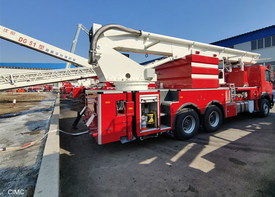 435Hp 접 사닥다리 플랫폼 소방차 6x4는 4500 밀리미터 차축 거리를 운전합니다
