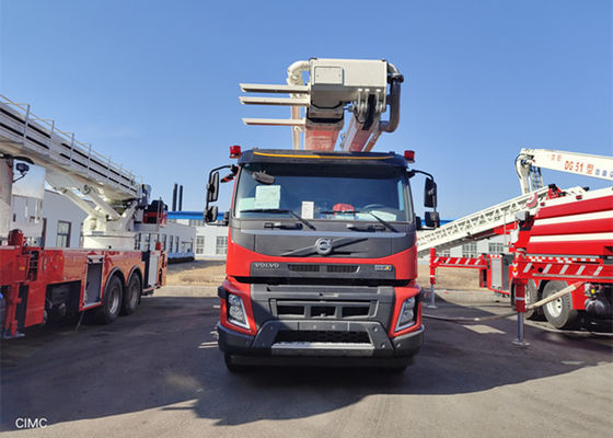두 석 6x4 드라이브 볼보 샤시 공중사다리가 달린 소방차 9230Kg 정미중량