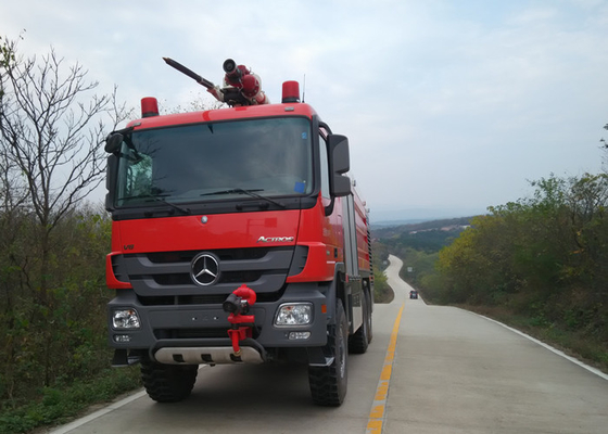 G.V.W 33 톤 메르세데스 벤츠 ARFF 비행기 공항 소방 트럭 580HP 6x6 드라이브